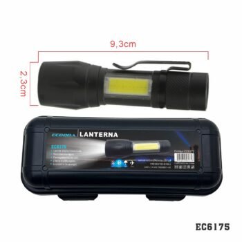 EC6175  mini Lanterna LED+COB  “Recarregável”