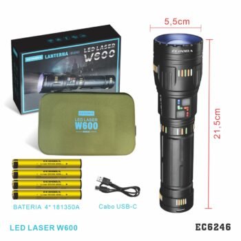 EC6246  LANTERNA LED W600- BATERIA RECAREGAVÉL, (COM ALÇA DE  TRANSPORTE)