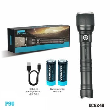 EC6249  Lanterna Led P90 (2 Bateria 26650)
