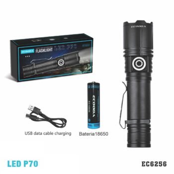 EC6256  Lanterna Tática Led  “P70” Bateria18650