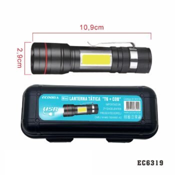 EC6319  Lanterna Led “T6 + Cob” Recarregável