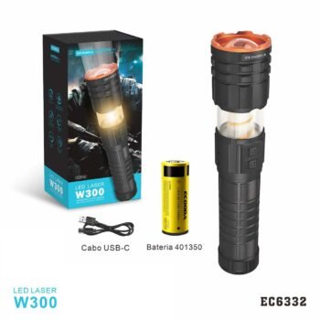 EC6332  LANTERNA  LED LASER  “W300 + LED FILAMENTO” (Bateria 401350)
