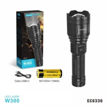EC6336  LANTERNA LED LASER “W300” (Bateria 26650-6000mAh)