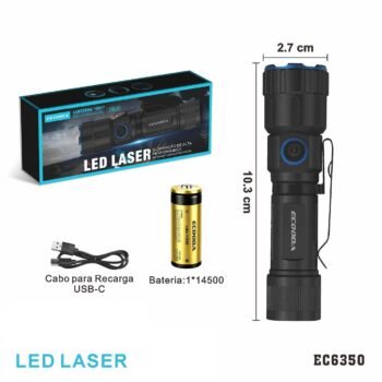 EC6350  LANTERNA TÁTICA LED 10W  (RECARREGÁVEL)
