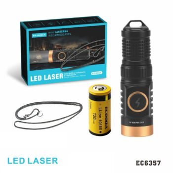EC6357  MICRO LANTERNA “LED XPG” (RECARREGÁVEL)    COM ALÇA DE PESCOÇO