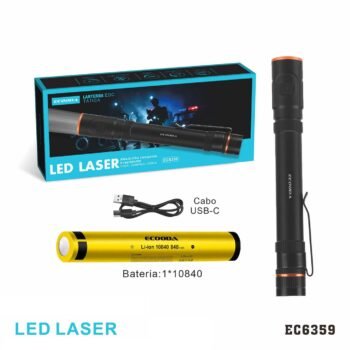 EC6359  LANTERNA "EDC" LED XPG  (RECARREGÁVEL) C/  PONTA MAGNÉTICA