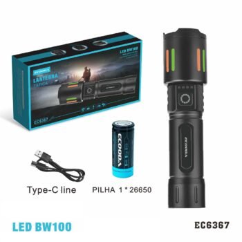 EC6367  Lanterna “Led 10W” Bateria 26650