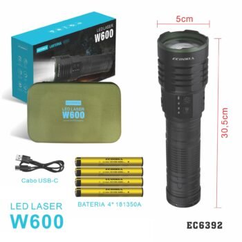 EC6392  LANTERNA LED W600- BATERIA RECAREGAVÉL, (COM ALÇA DE  TRANSPORTE)