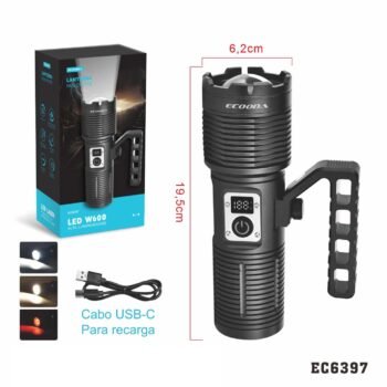 EC6397  Lanterna “Farolete” Led 60W Bateria de 6000mAh