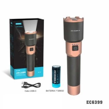 EC6399  LANTERNA LED W100  (Bateria Recarregável 26650)