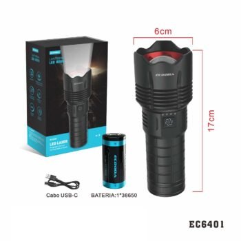 EC6401  LANTERNA LED W300 Bateria 38650 de 4500 mAh