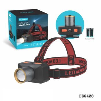 EC6428  Lanterna de Cabeça  Recarregável “Led 10w”